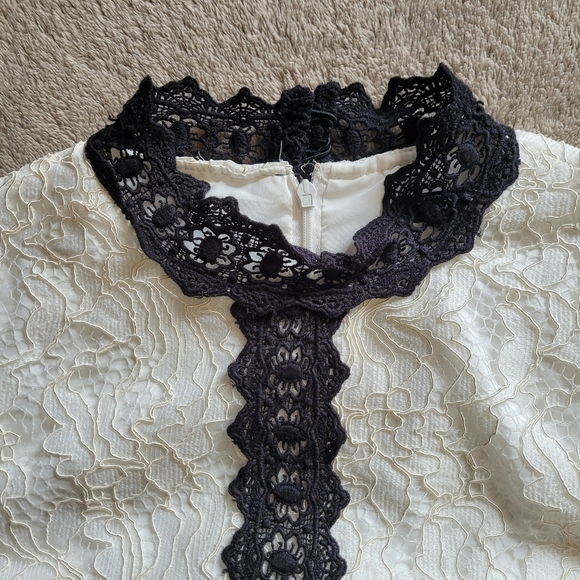 Maggy London drop waist sleeveless lace shift mini dress size 2 - Picture 6 of 14